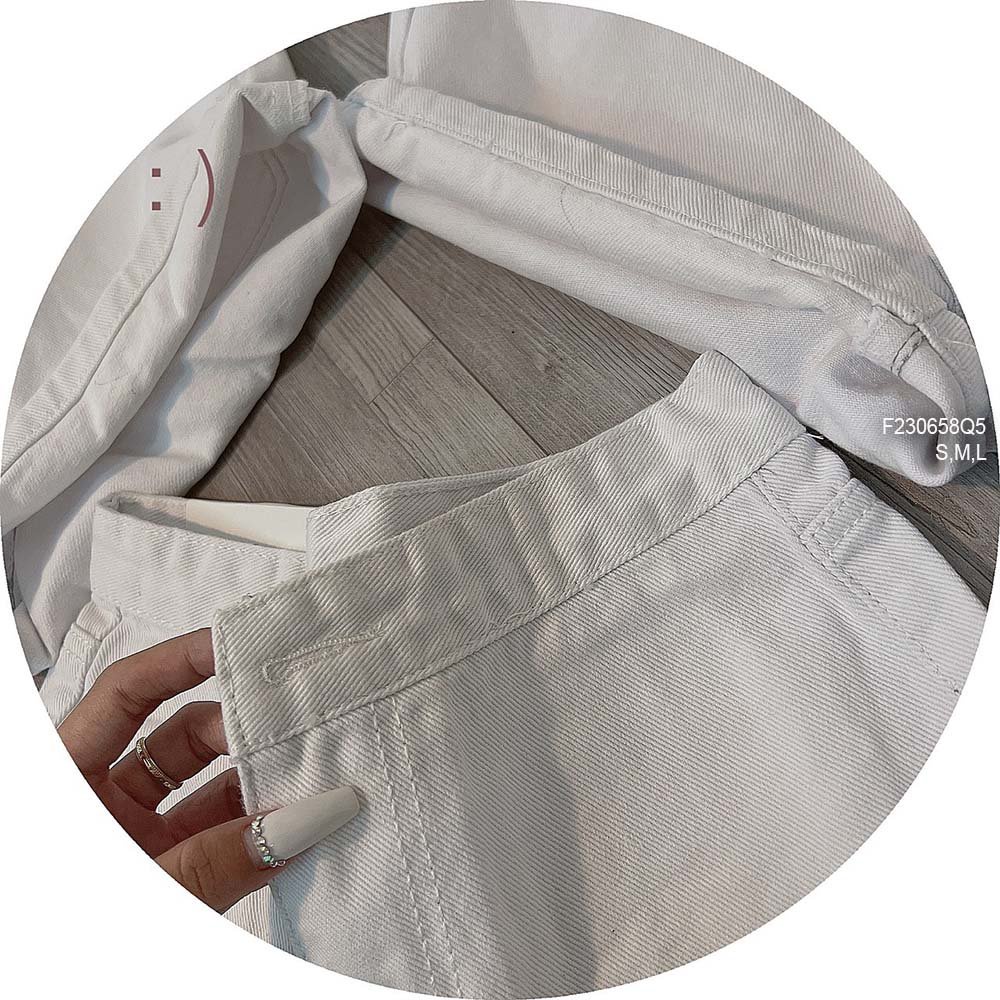 Quần short jean trắng lưng cao hàng đẹp!