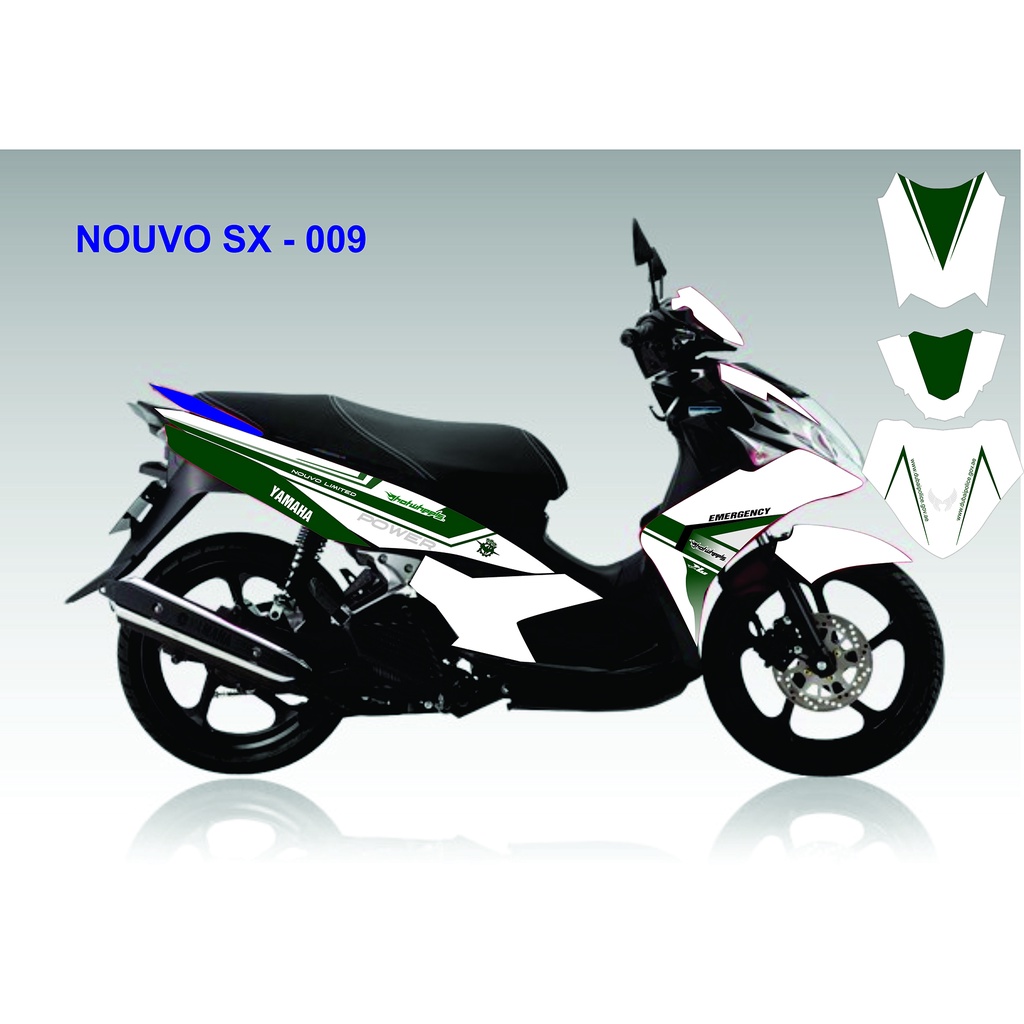 6 Mẫu Tem Trùm Nouvo 5 Xanh Trắng