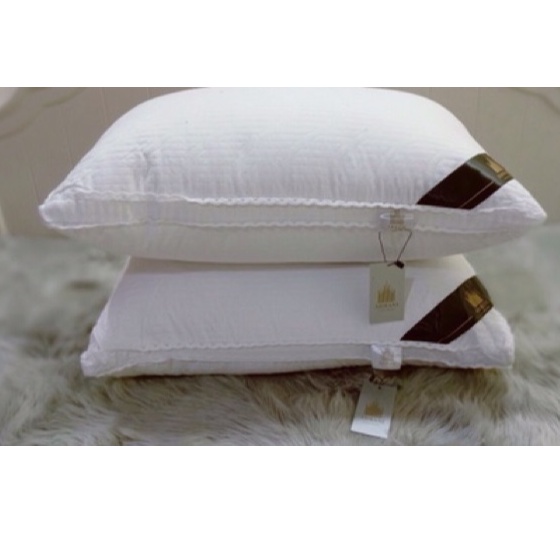 Gối lông vũ nhân tạo Dubai vỏ trần phối viền ren cao cấp size 50*70cm