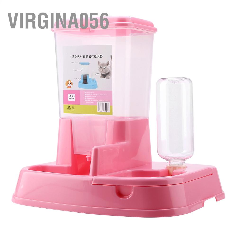 Có thể bán buôn Máy cho thú cưng tự động Dụng cụ phân phối thức ăn có thể tháo rời Bình nước chó mèo Virgina056 Hàng giao ngay