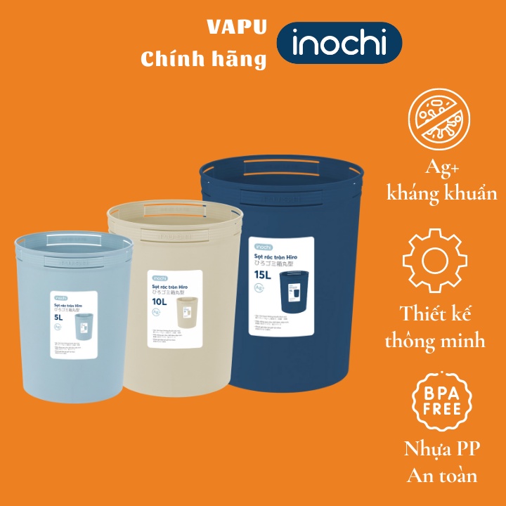 Mua Thùng sọt đựng rác nhựa tròn Hiro Inochi để bàn, không nắp, cho văn ...