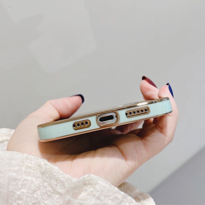 Ốp Điện Thoại TPU Dẻo Viền Vuông Kim Cương In Hình Thỏ Hoạt Hình Cho iPhone 13 12 11 Pro Max iPhone X XR XS Max 7 8 6 6s Plus