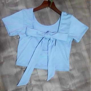 Áo Croptop Nữ Buộc Nơ Sau Lưng Chất Len Gân Ôm Body Co Giãn Thoáng Mát Gợi Cảm CinZy SG