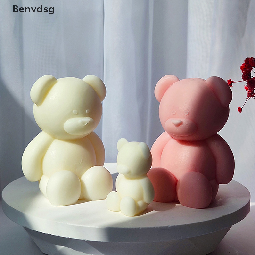 Khuôn Làm Nến Thơm Handmade Bằng Silicone Hình Chú Gấu Ngồi