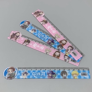 thước kẻ thước kẻ cute thước 15 cm Demon Slayer Kimetsu No Yaiba Kamado Tanjirou Nezuko Anime Ruler Wavy Line Cute Student Kawaii Plastic Ruler Kids Gifts School Office Supplies