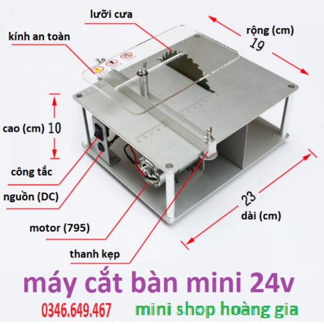 [FREESHIP HN] Máy cắt bàn mini 24v - máy cưa bàn