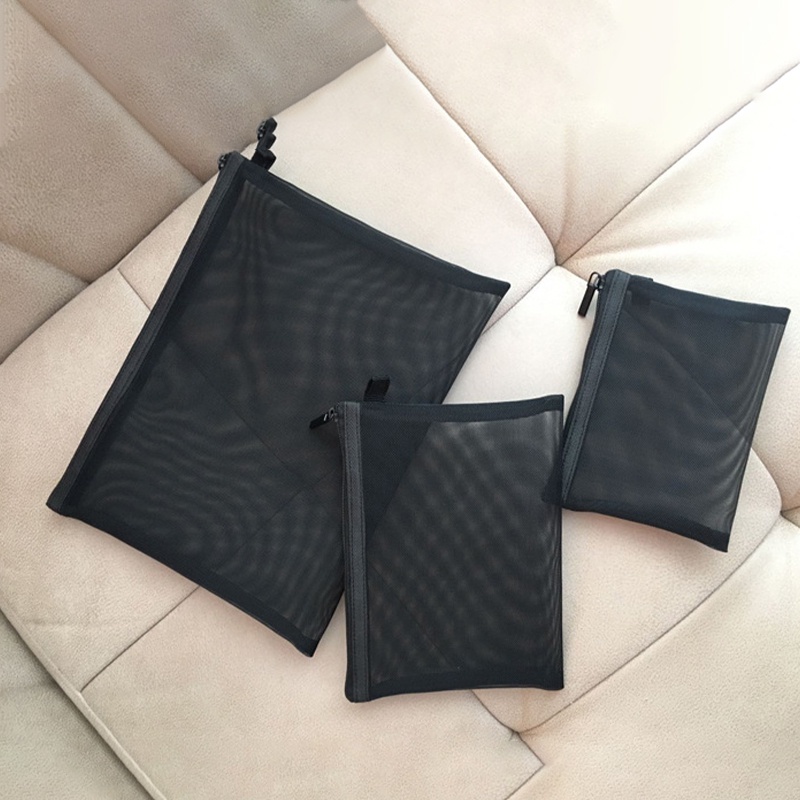 Túi Lưới Trong Suốt Đựng Mỹ Phẩm / Đồ Trang Điểm Có Khóa Kéo Tiện Dụng Cho Nữ