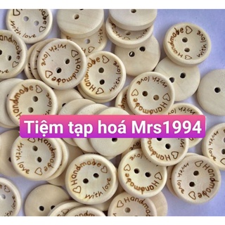 {10 NÚT} NÚT GỖ / KHUY GỖ TRÒN HANDMADE