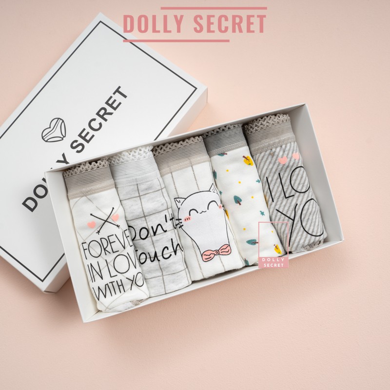 [Mã WASTDEP giảm 5K đơn bất kì] Quần lót nữ cotton Nhật kháng khuẩn họa tiết đáng yêu dễ thương DOLLY SECRET QL013 | BigBuy360 - bigbuy360.vn