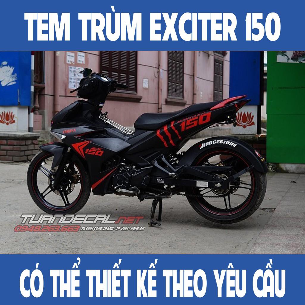 Tem Trùm Exciter 150 Monster Đen đỏ Đẹp - Đổi màu theo yêu cầu