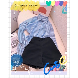 🌹BIGSIZE Set áo sơ mi kèm quần short bigsize