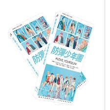 Hộp ảnh postcard BTS kèm lomo và hình dán