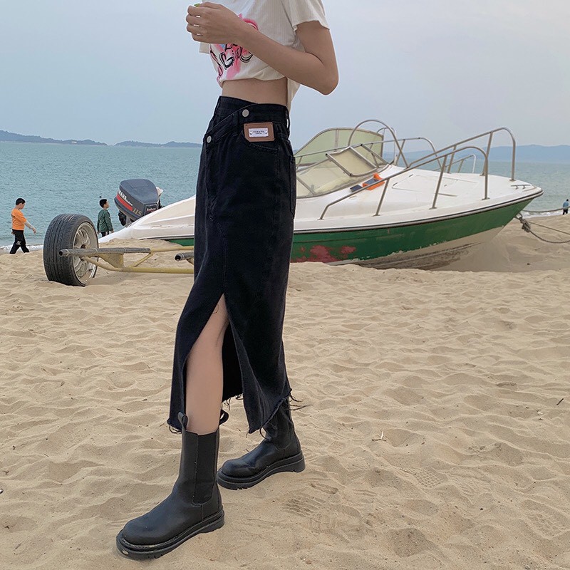 Chân Váy Dài Xẻ Sười Mẫu Mới Nhất Phong Cách Đơn Giản A3