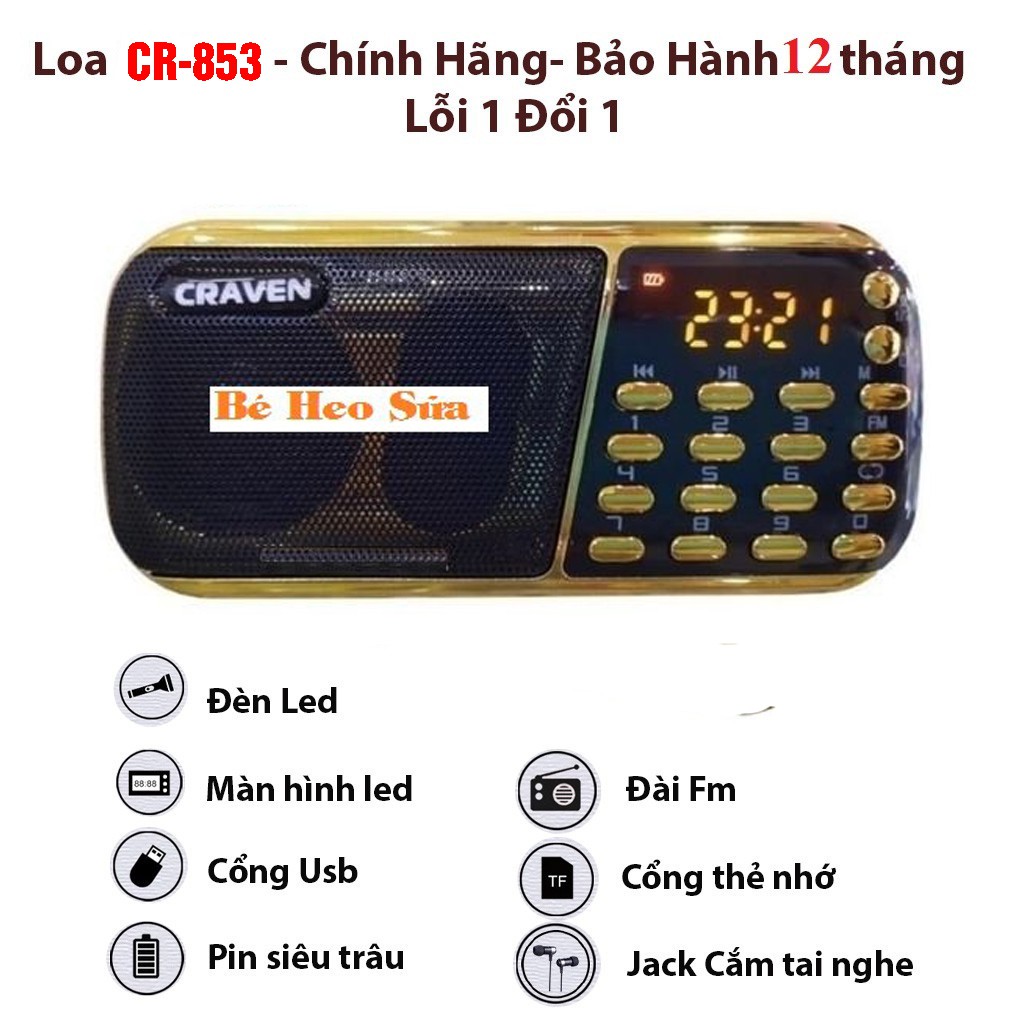 Loa tắm ngôn ngữ cho bé - Model CR-853 3 pin - Bảo hành 12 tháng