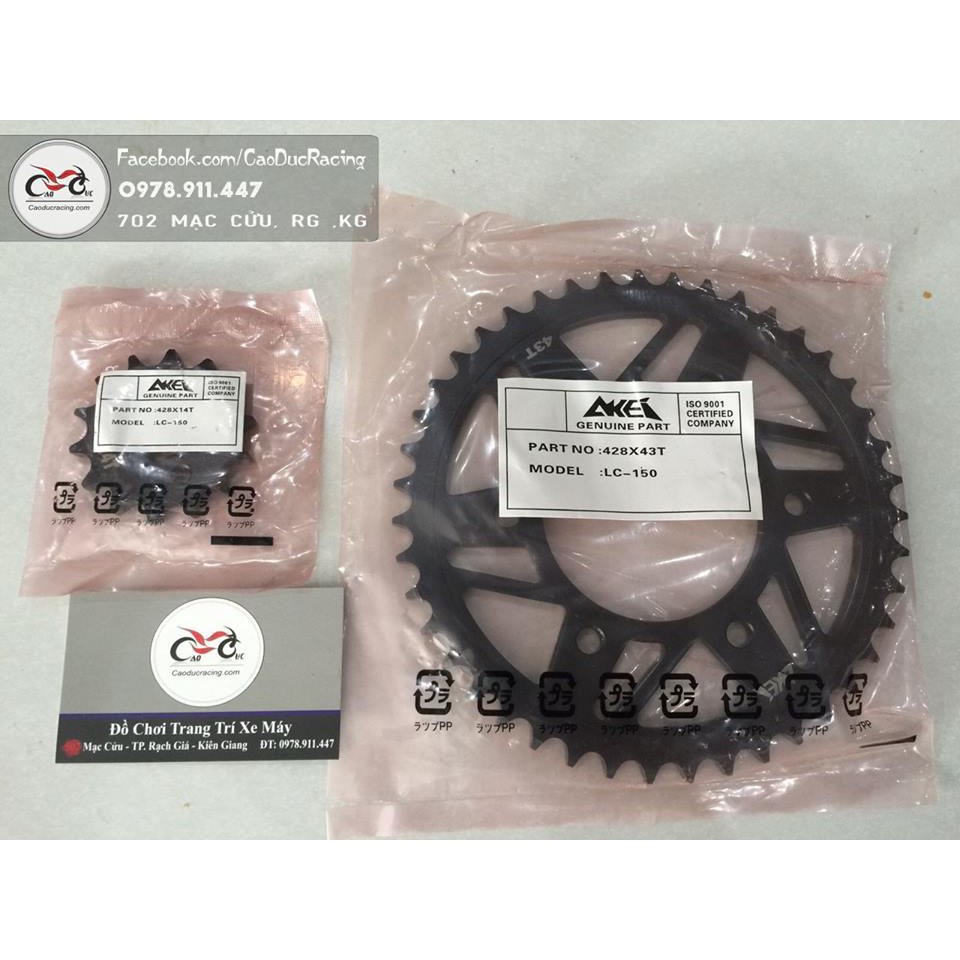 Gía sỉ Bộ Nhông và đĩa AKEI EX150 14-43 THÁI LAN siêu bền