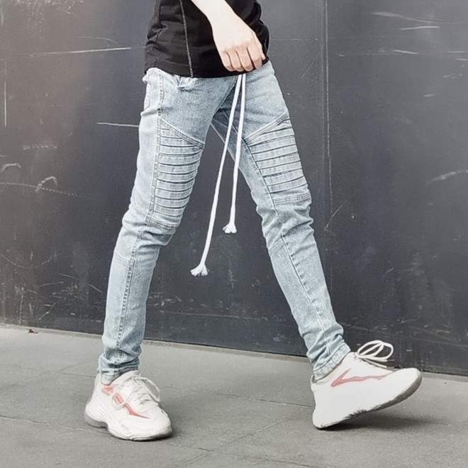 Quần jean biker xanh Lexuza 066