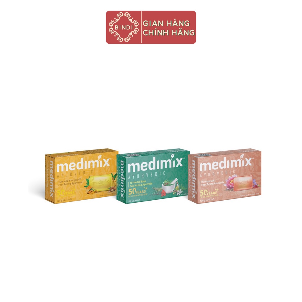 Combo Xà Phòng Medimix 18 Loại Thảo Dược 125G - Umkumadi Nghệ Tây 125G - Nghệ Argan 125G