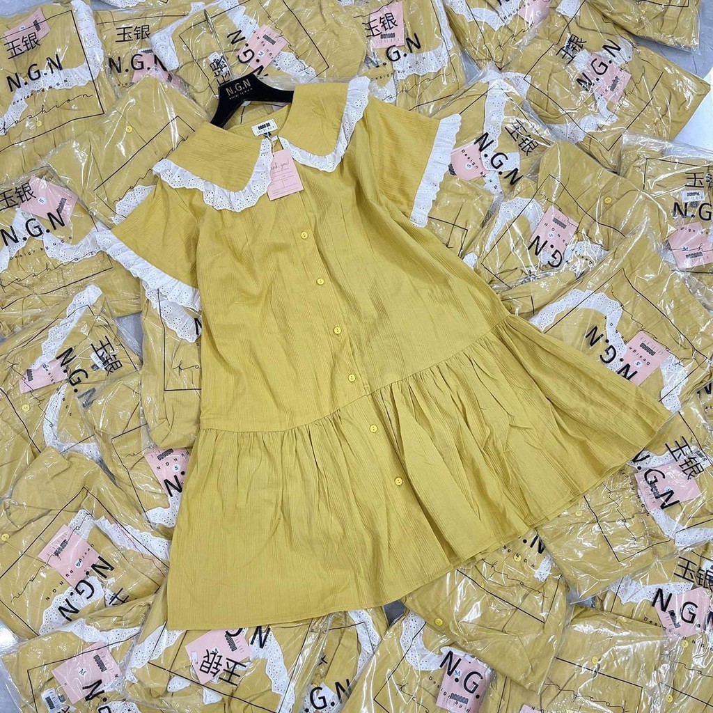 Đầm Ren Suông Vàng Siêu Xinh | BigBuy360 - bigbuy360.vn