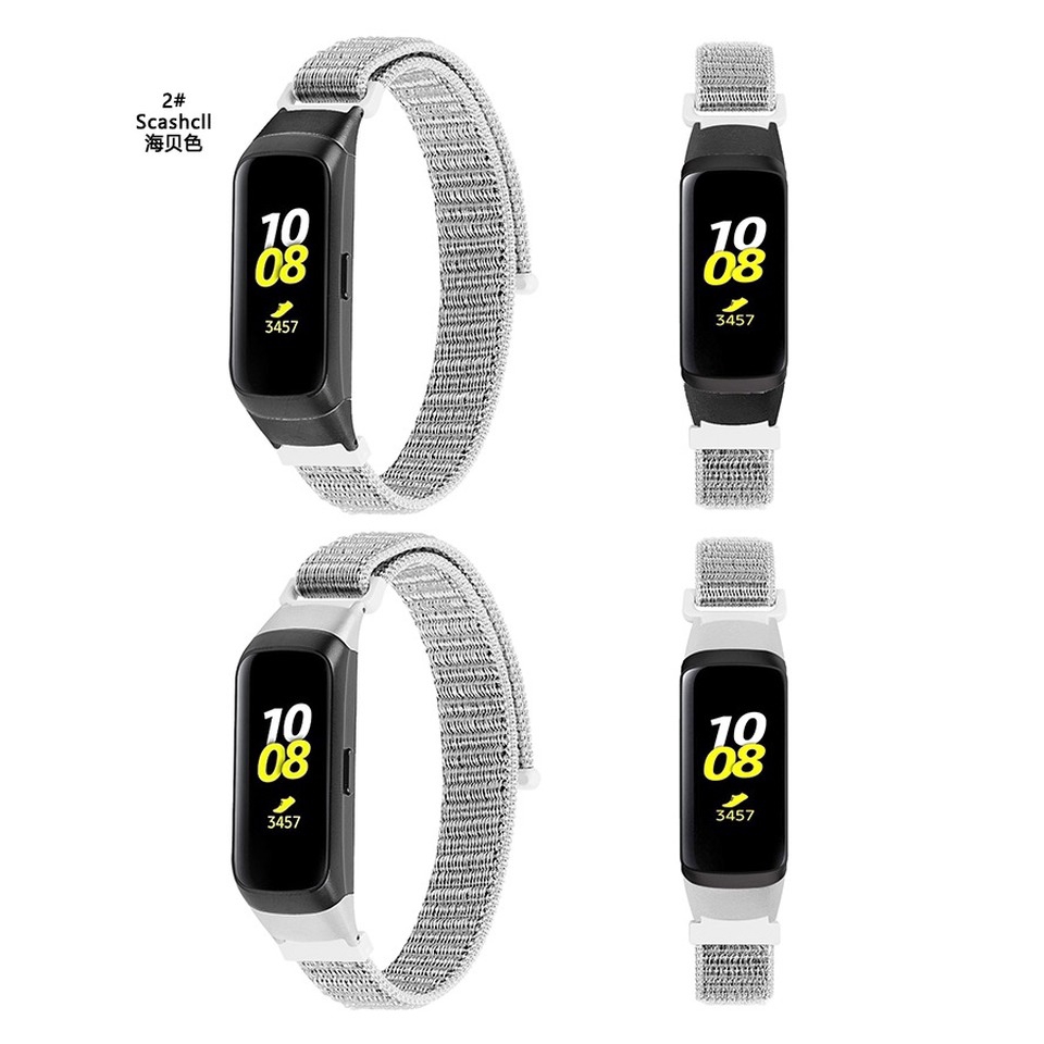 Dây Đồng Hồ Thể Thao Bằng Nylon Mềm + Ốp Bảo Vệ Họa Tiết Sọc Cho Samsung Galaxy Fit Sm-R370