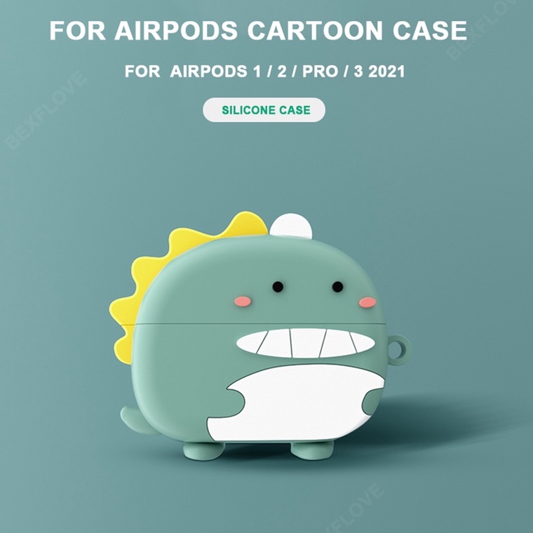 Vỏ bảo vệ hộp sạc tai nghe SPRISE silicon họa tiết hoạt hình 3D độc đáo thích hợp cho Airpods 2 3 Pro