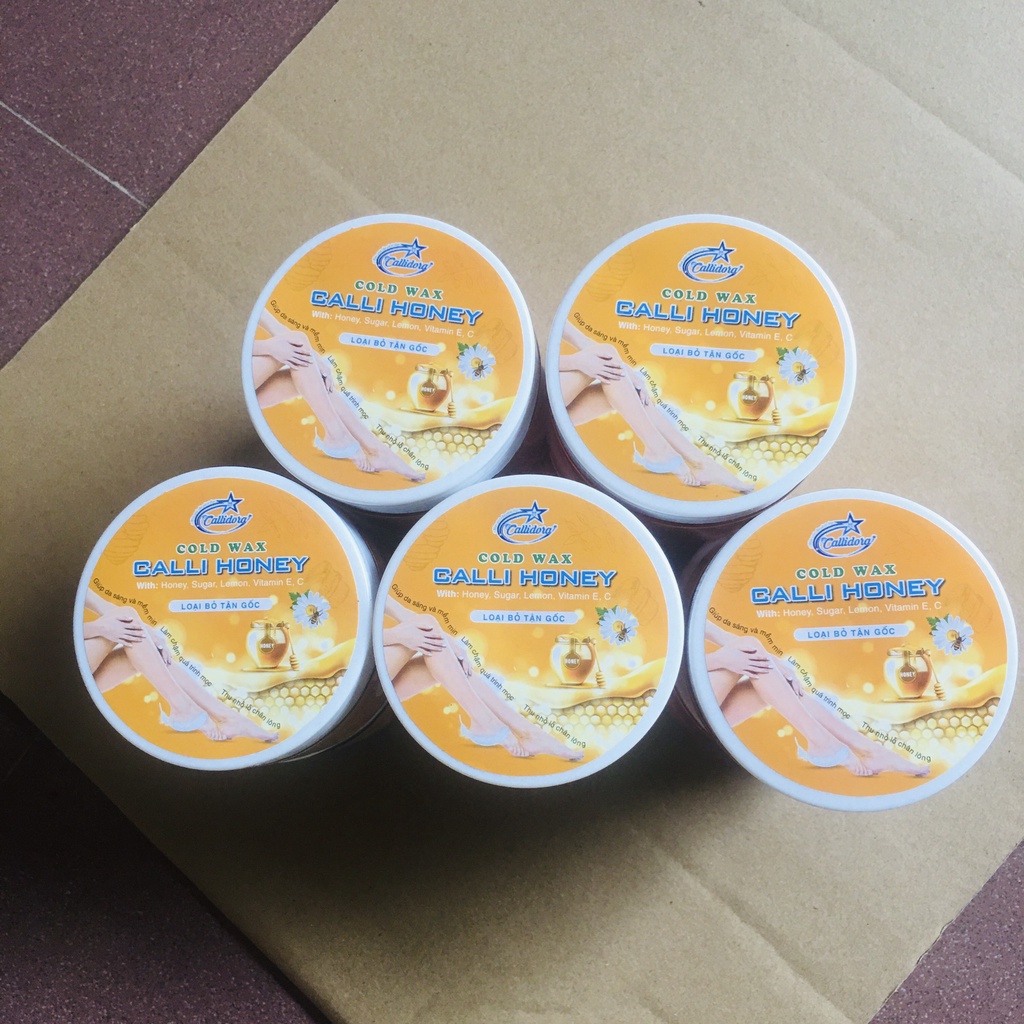 Wax lông tẩy triệt lông vĩnh viễn , kem tẩy lông toàn thân, wax bean an lành Calli Honey 250g, tặng giấy wax lông - WCH