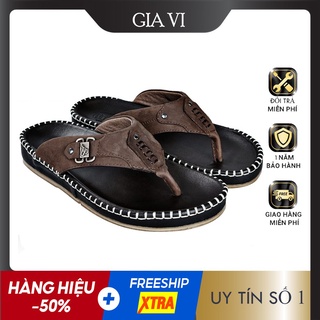 Dép kẹp nam da bò theking gia vi - dk19