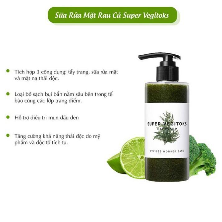 Sữa rửa mặt rau củ thải độc Wonder Bath Super Vegitoks Cleanser