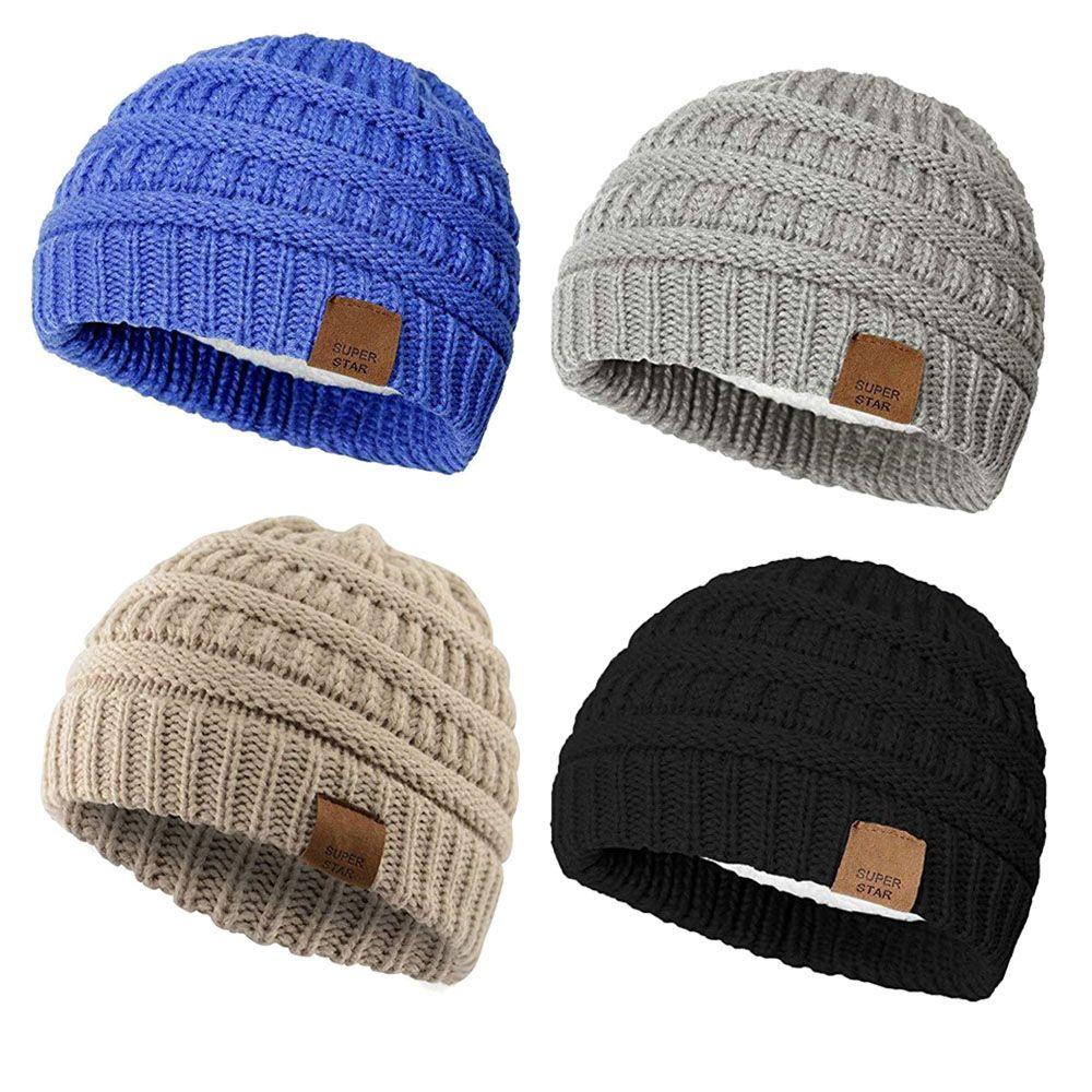 JUNE Mũ Beanie Mùa Đông Cho Bé Từ 2-7 Tuổi