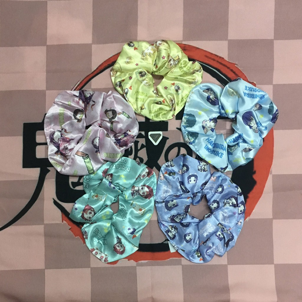 OtakuTPstore Cột tóc Scrunchies Kimetsu no Yaiba Demon Slayer Thanh gươm diệt quỷ HTSc