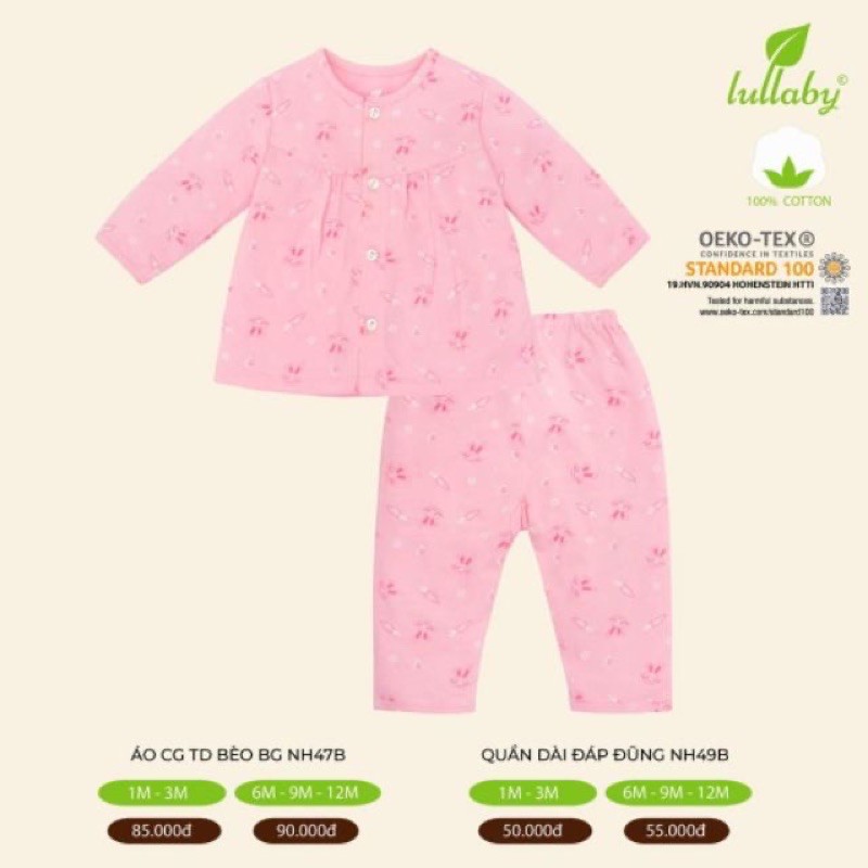  [Xả hàng] Bộ cài giữa dài tay bé trai/bé gái Lullaby (Sz 1-12m)