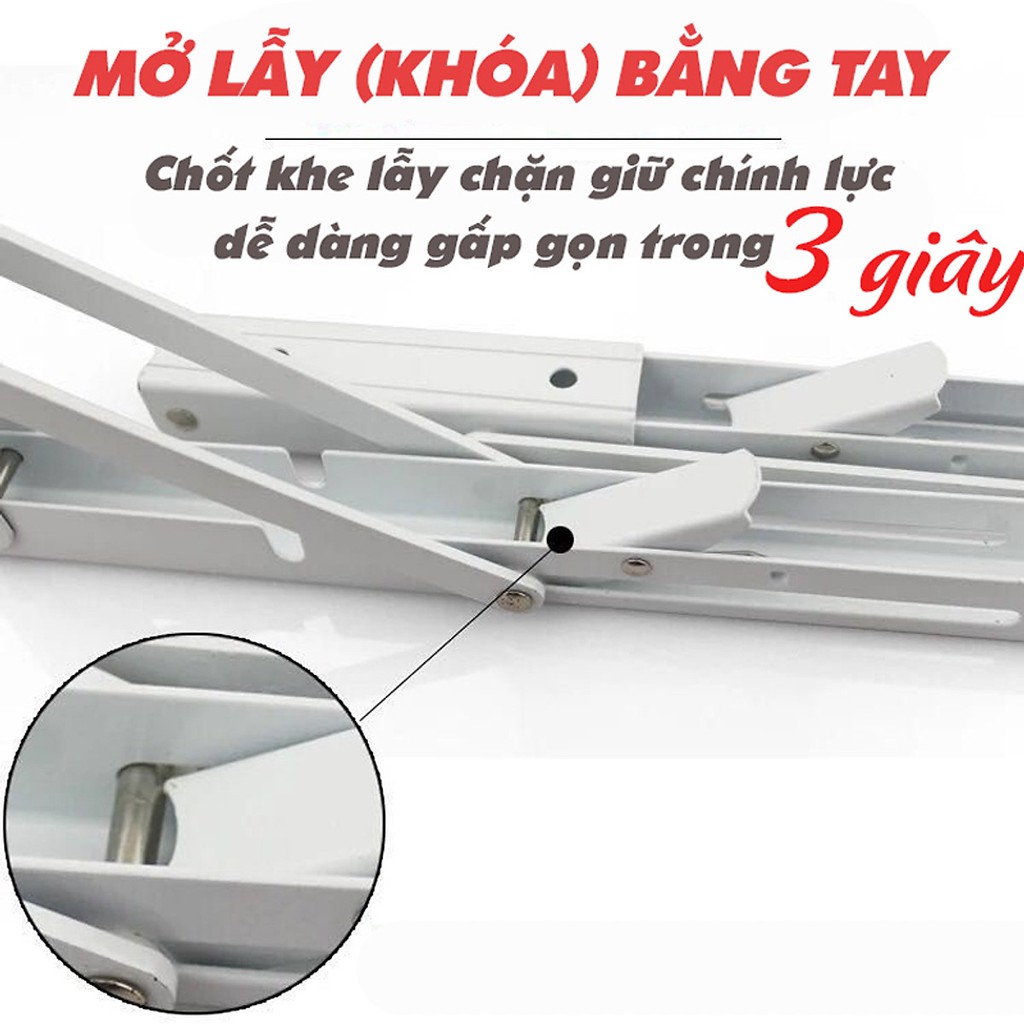 Bộ 2 giá đỡ Ke bàn gấp treo tường thông minh Inox Minh House