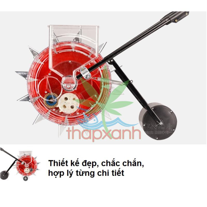 Máy gieo hạt tự động 10 răng, Máy gieo hạt 1 hàng bánh lăn rộng 16.5cm