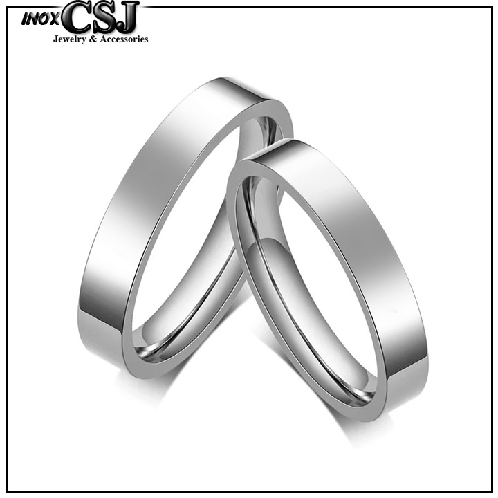 Combo 10 Nhẫn trơn inox bản 4mm sáng đẹp không đen hợp thời trang mang cá tính độc đáo