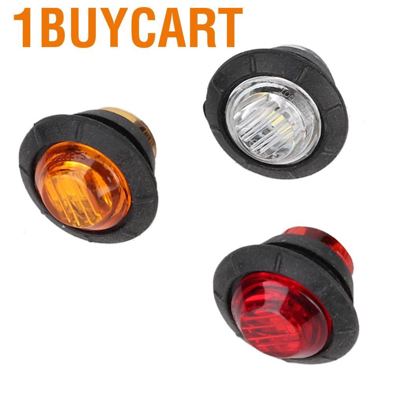 Set 3 Đèn Led Tròn 12v 3 Bóng Ánh Sáng Vàng / Đỏ Cho Xe Hơi / Tàu Thuyền