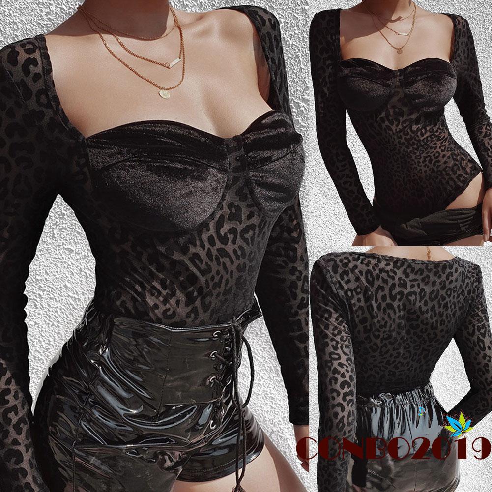 Áo liền quần họa tiết da báo thời trang quyến rũ cho nữ