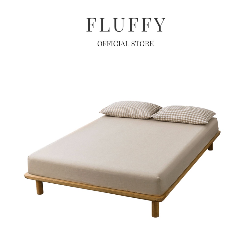 Ga giường Fluffy 1m2x2m/1m4x2m/1m6x2m/1m8x2m, bọc nệm, bo chun màu không họa tiết