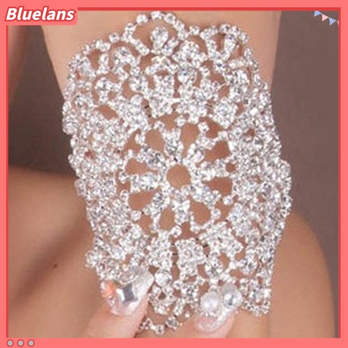 Vòng tay cô dâu bằng hợp kim thiết kế hoa đính đá lộng lẫy cho nữ