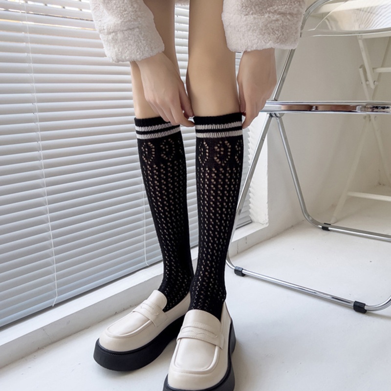 Vớ Giữ Ấm Chân Thiết Kế Rỗng Phong Cách Lolita