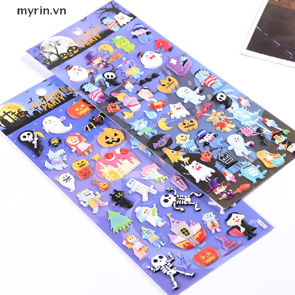1 Miếng Dán PVC Hình Bí Ngô Halloween Dễ Thương Trang Trí Sổ Tay