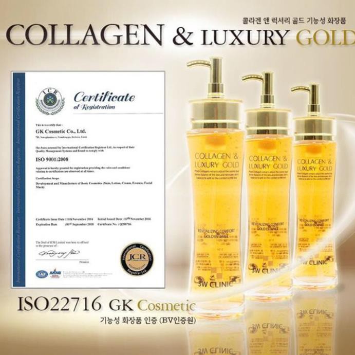 Giá sỉ - Tinh Chất Vàng Collagen And Luxury Gold 3w Clinic 150ml[ Hàng chuẩn]
