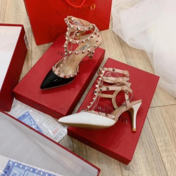 |  New | Real Sandal valentino viền đinh da bóng fullbox bill túi giấy Đẹp Xịn . 2020 new .. .. . . . : You ; *