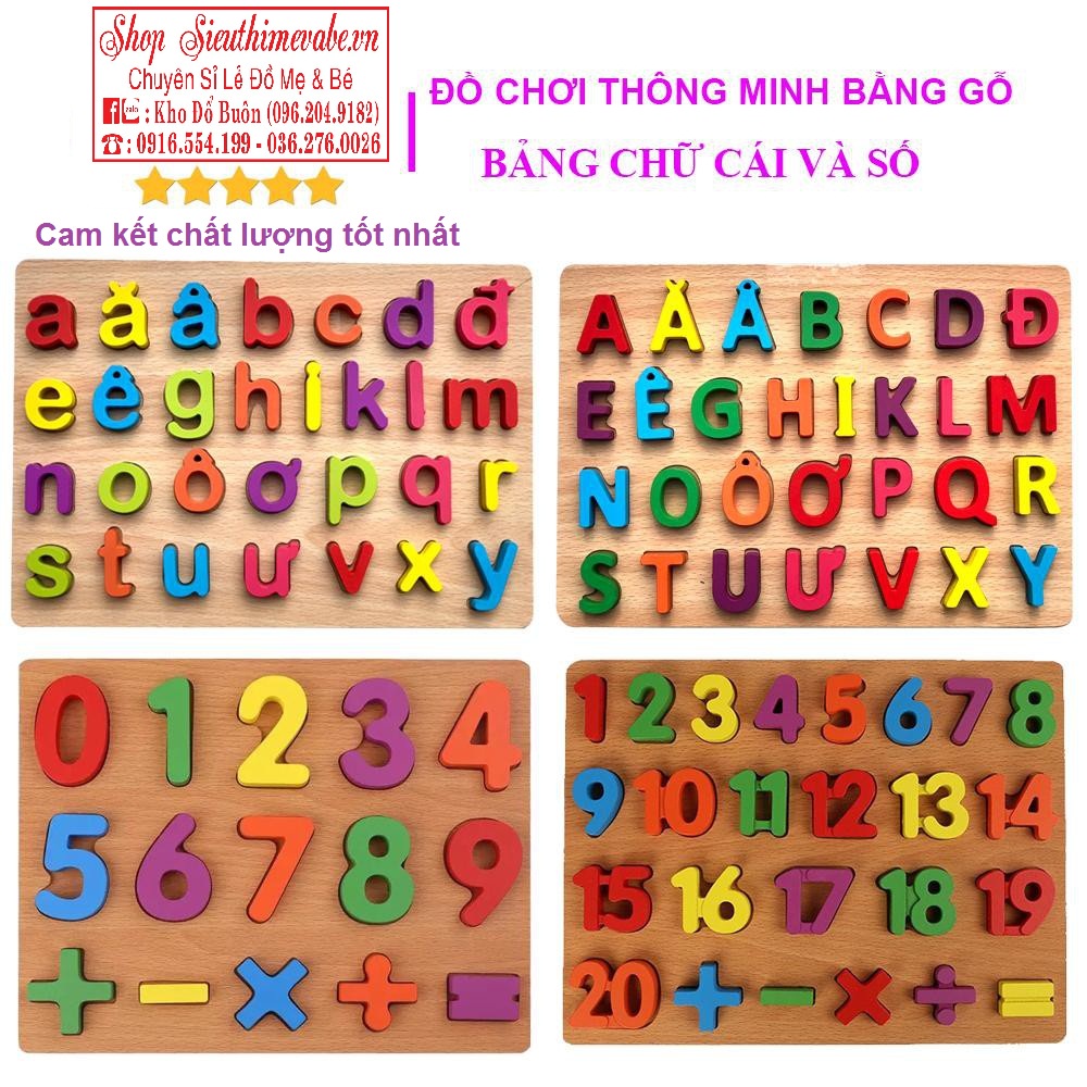 BẢNG GỖ NỔI CHỮ CÁI ABC, TIẾNG VIỆT,CHỮ SỐ, HÌNH KHỐI CHO BÉ