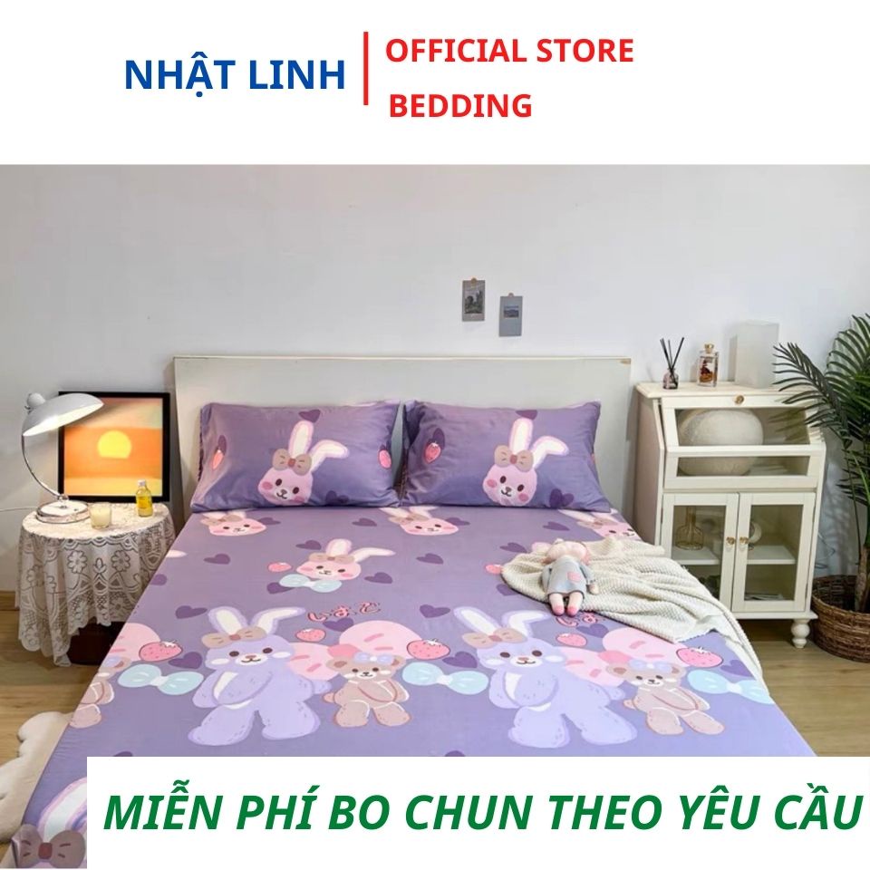 Ga Giường Cotton Poly 3 Món Nhiều Mẫu 1m6 1m8, drap bo chun đủ kích thước