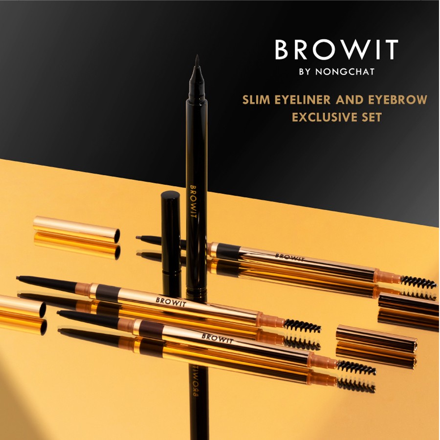 (NongChat Thái Lan) Bút Kẻ Mắt, Mí Browit HighTechnique Duo Eyeliner 0.5ml+0.14g