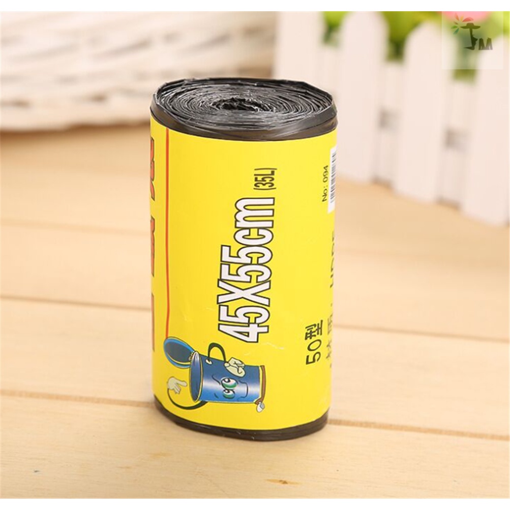 Cuộn túi đựng rác bằng nhựa có dây rút dùng một lần tiện lợi cho nhà bếp