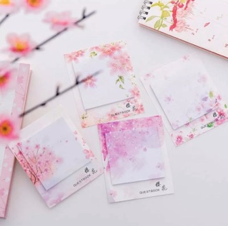 Giấy sticky note hoa đào hồng