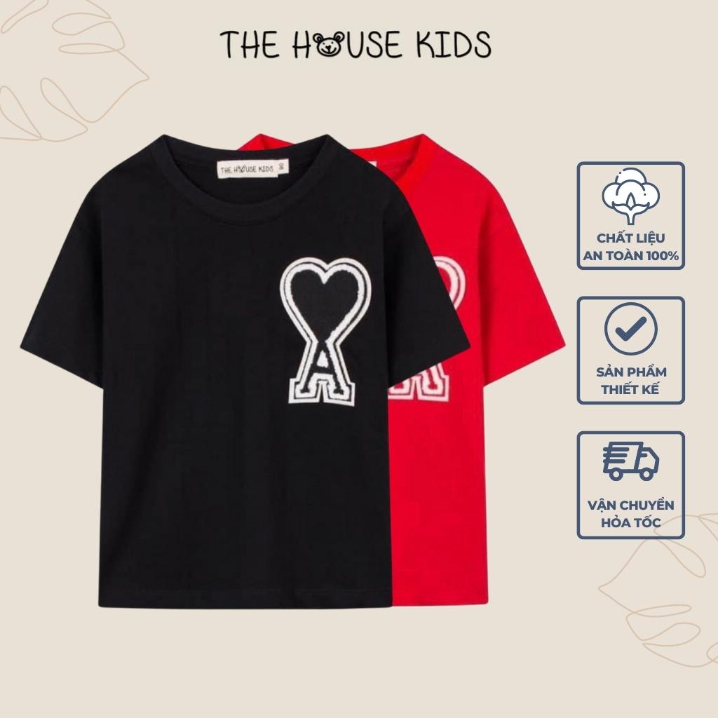 Áo phông cho bé trai THE HOUSE KIDS vải thun hoạ tiết trái tim chữ A