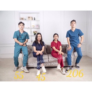 [Hàng cao cấp] Bộ Scrubs, Quần áo Bác sĩ , quần áo phẫu thuật, quần áo phòng mổ - Blouse trắng Hà Nội