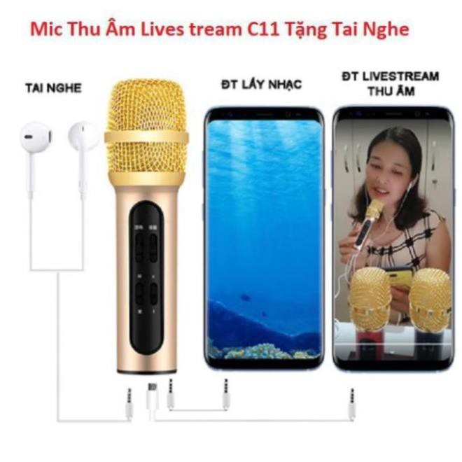 [𝘽𝙖̉𝙣 𝙉𝙖̂𝙣𝙜 𝘾𝙖̂́𝙥 𝟮𝟬𝟮𝟬] Mic Thu âm C11 livestream cao cấp tặng kèm tai phone