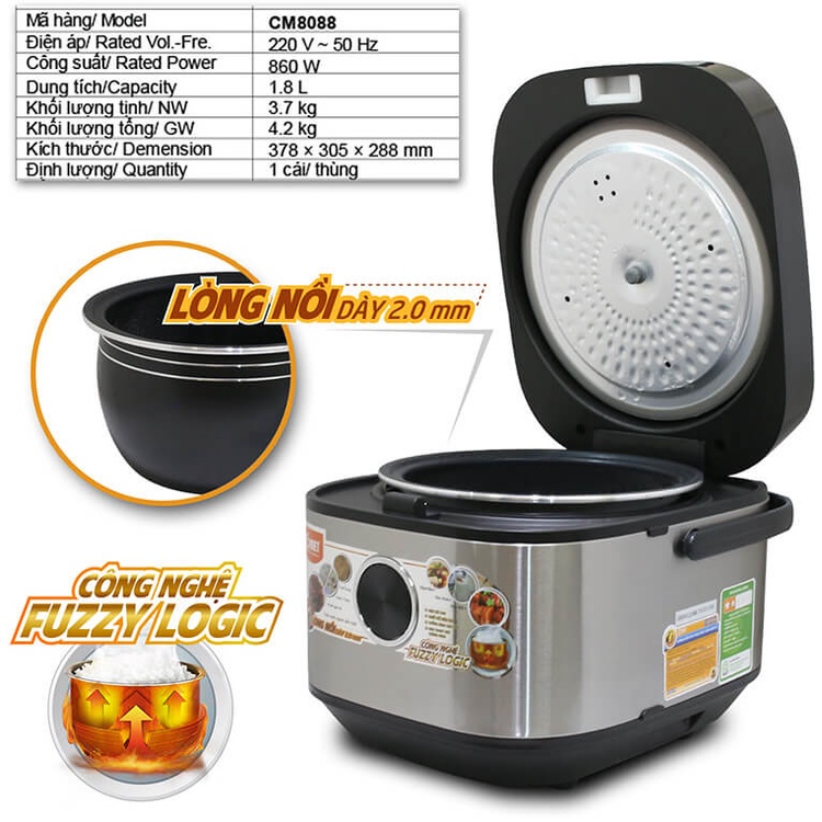 [Oder] - Nồi Cơm Điện Tử Đa Năng COMET CM8088